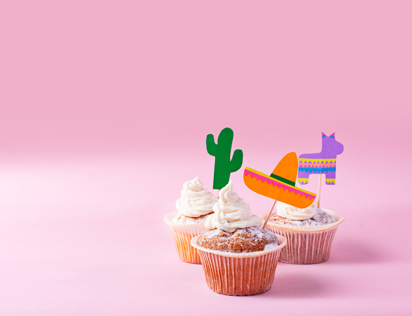 Cupcakes for celebrating Mexican party fiesta